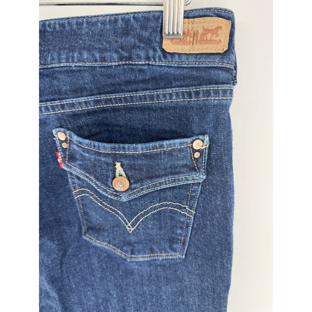 Levis 526 Slender Bootcut Jeans Dark Wash Double Button Flap Pocket 14S W32 L30 - Picture 4 of 7